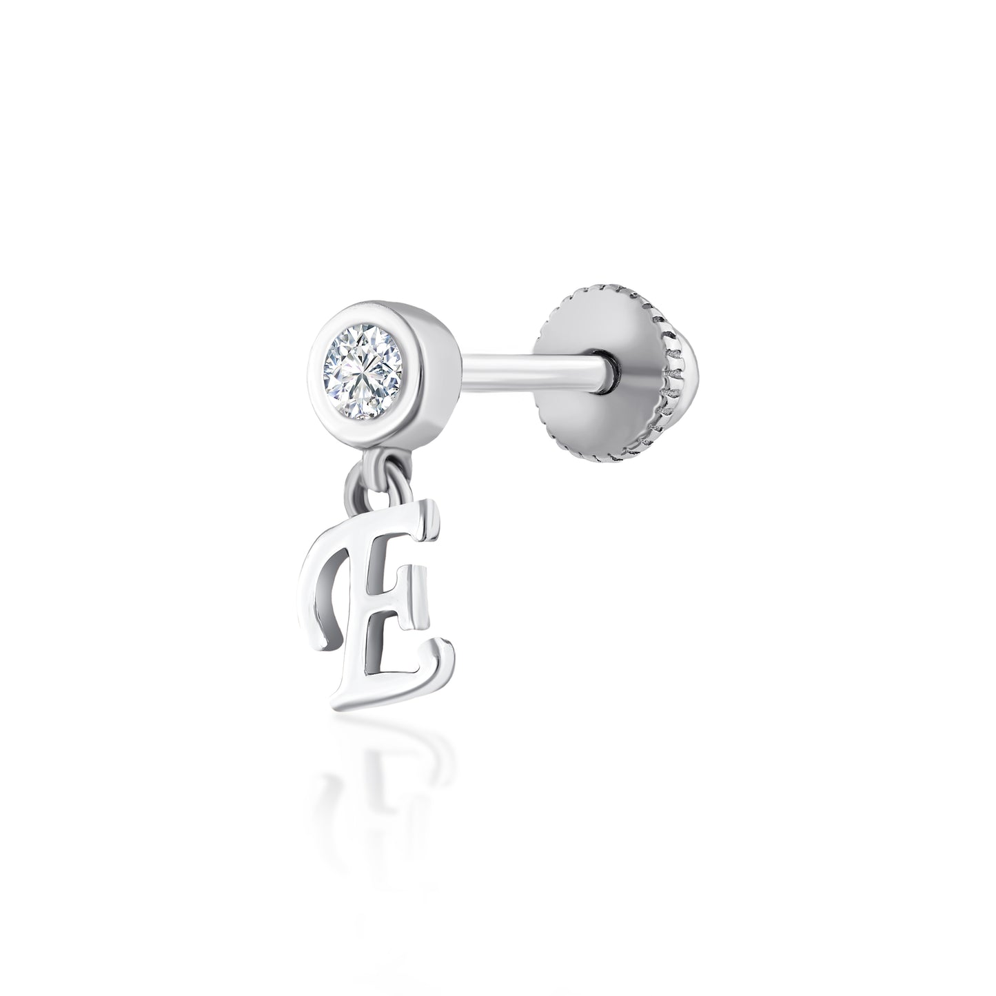 Tektaş Sallantılı Harf Pırlanta Piercing