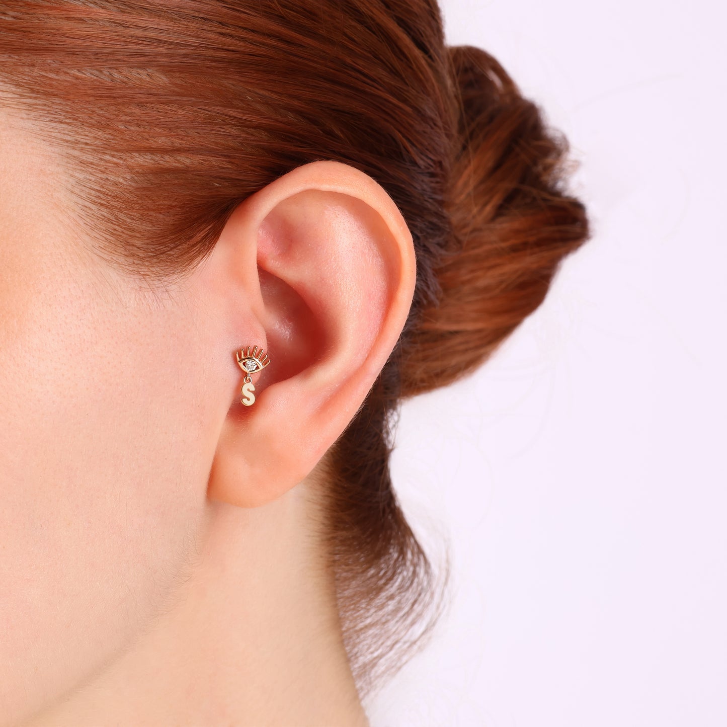 Göz Tektaş Sallantılı Harf Pırlanta Piercing