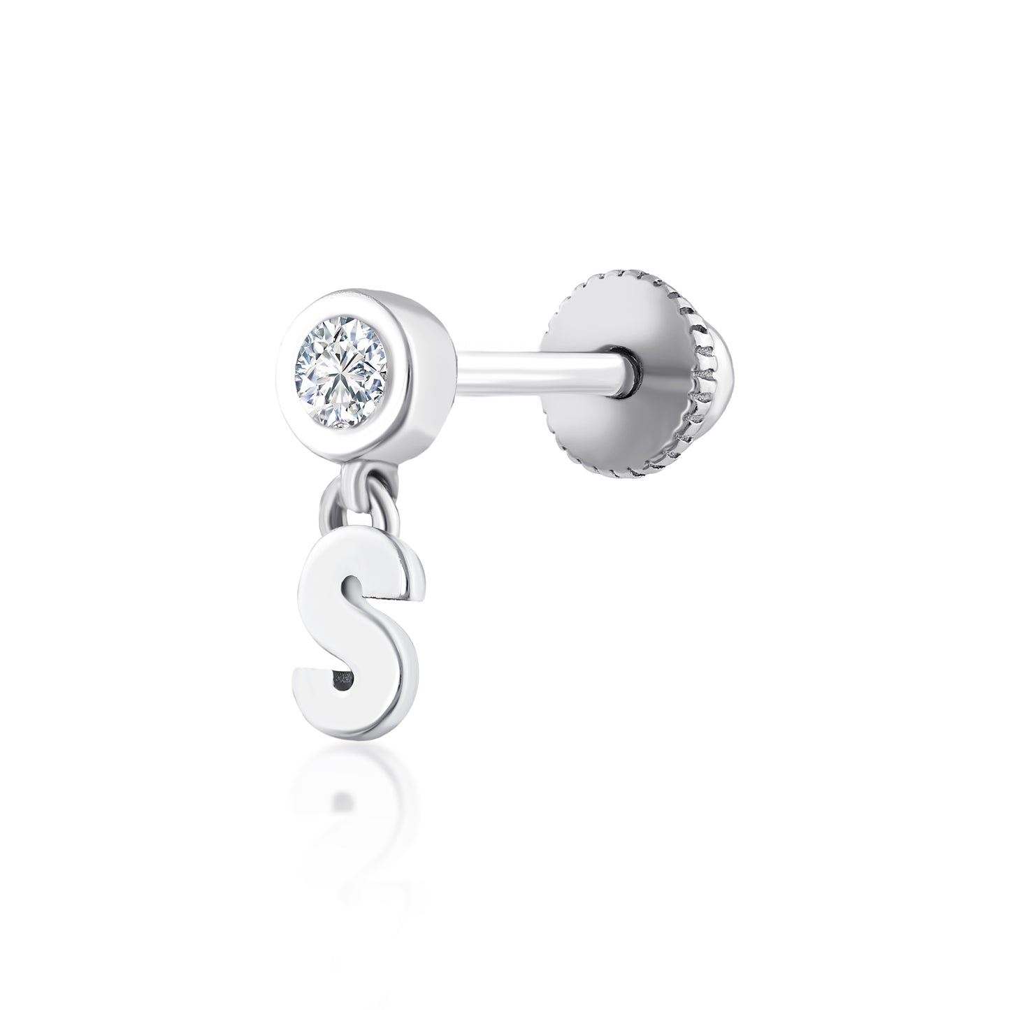 Tektaş Sallantılı Harf Pırlanta Piercing