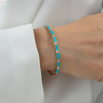 Baby Blue Neon Pırlanta Bilezik HS Mücevherat