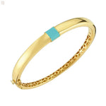 Cetaş 14 Ayar Eterna Turkuaz Mineli Kelepçe HS Mücevherat