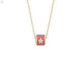 Cetaş 14 Ayar ME&MOMMY Pembe Mineli Yıldız Motifli Bambino Anne ve Kız Kolyesi HS Mücevherat