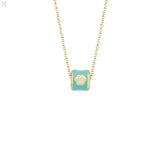 Cetaş 14 Ayar ME&MOMMY Turkuaz Mineli Pati Motifli Bambino Anne ve Kız Kolyesi HS Mücevherat