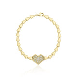 Baguette Heart Altın Bileklik