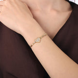 Baguette Heart Altın Bileklik