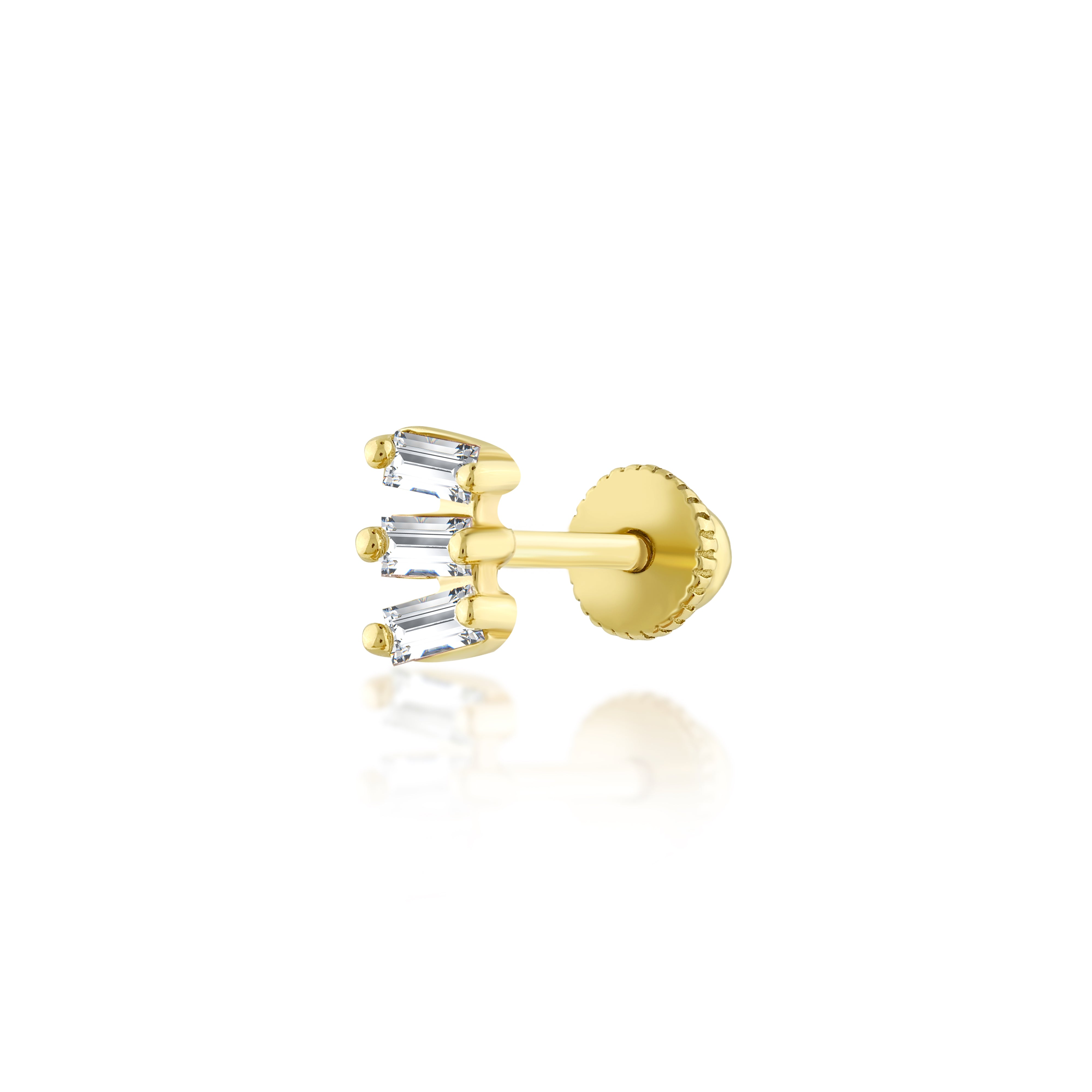 Trio Baguette Pırlanta Piercing