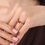 Ruby Line Altın Yüzük