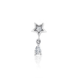 Damla Sallantılı Yıldız Pırlanta Piercing