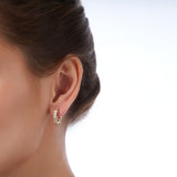 Art Deco Band Green Altın Küpe