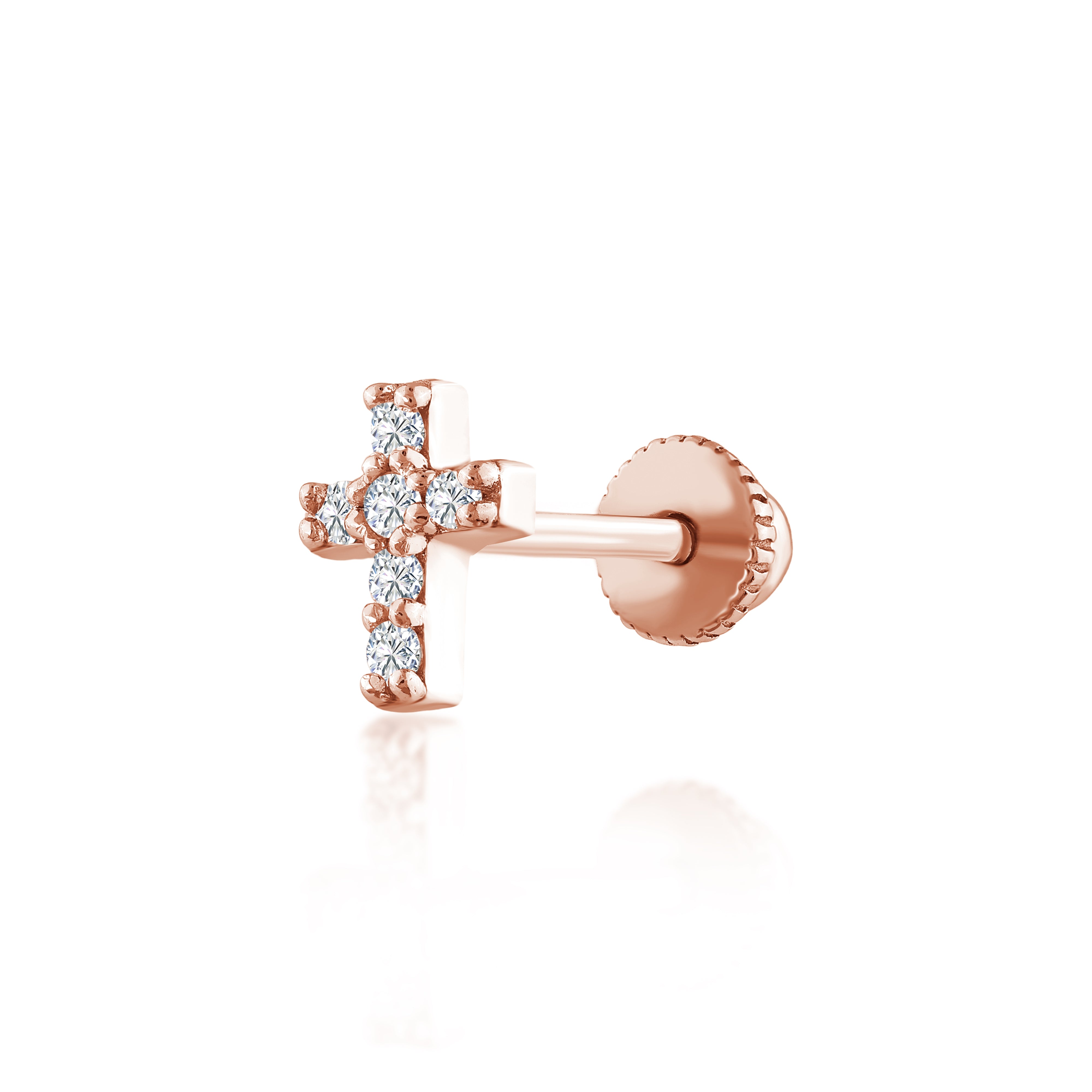 Cross Pırlanta Piercing
