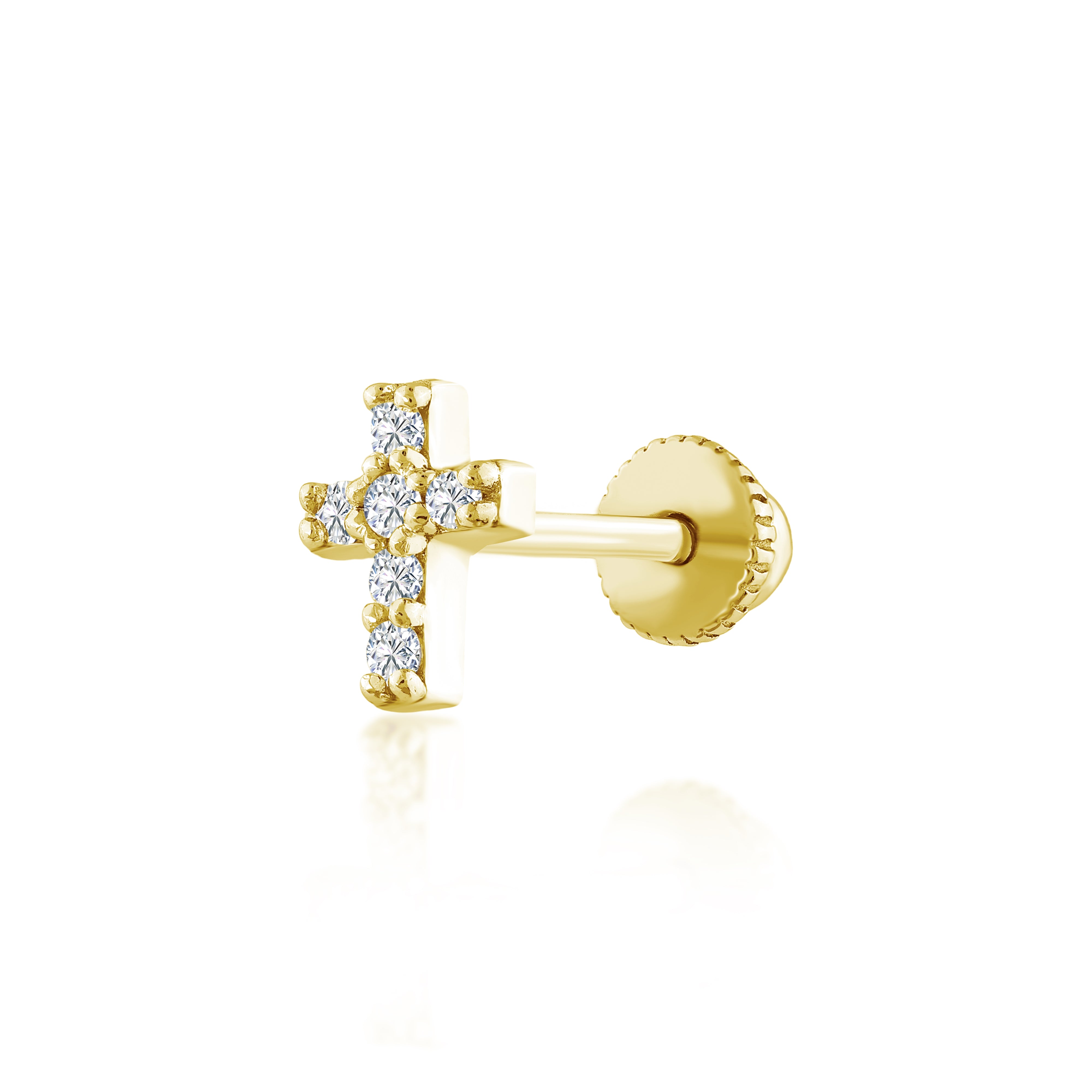 Cross Pırlanta Piercing