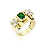 Art Deco Green Altın Yüzük