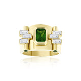 Art Deco Green Altın Yüzük