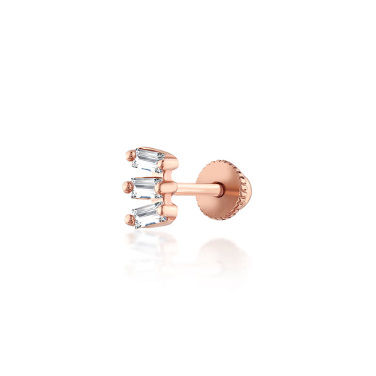 Trio Baguette Pırlanta Piercing