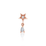 Damla Sallantılı Yıldız Pırlanta Piercing