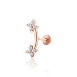 Twin Blossom Altın Piercing
