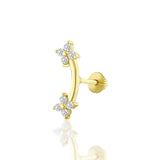 Twin Blossom Altın Piercing