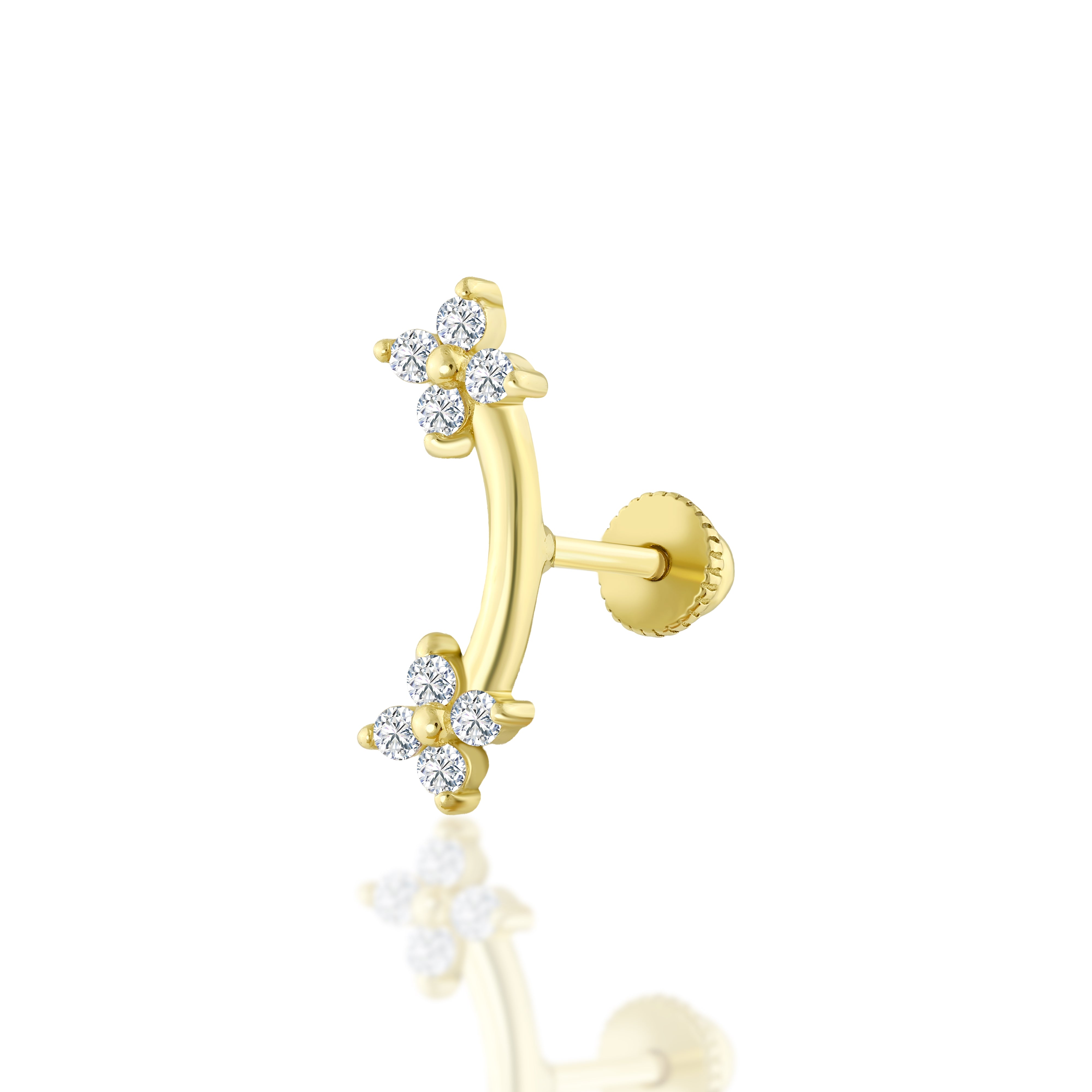 Twin Blossom Altın Piercing