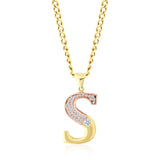 Semistoned Altın Harf Kolye