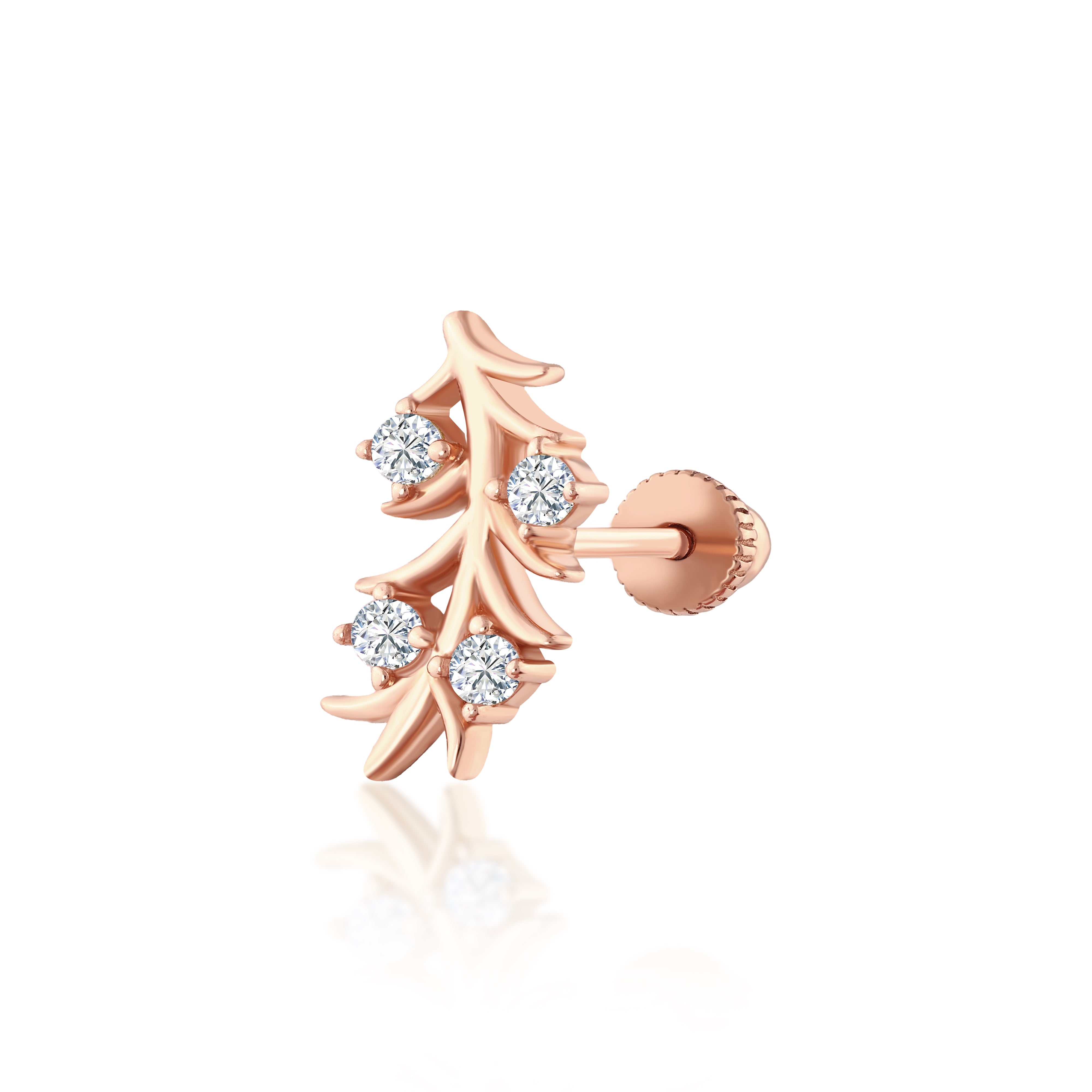 Petal Leaf Altın Piercing