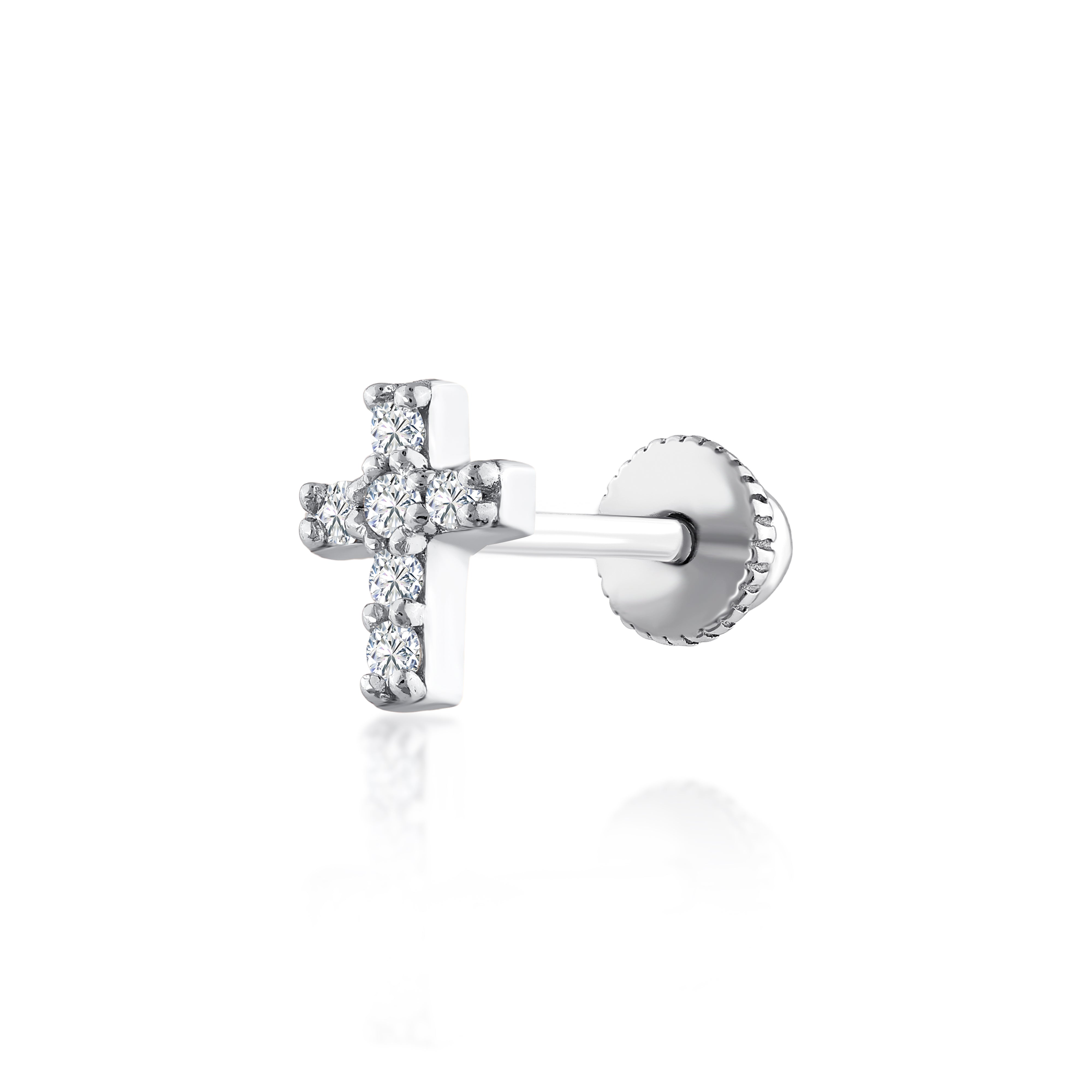 Cross Pırlanta Piercing