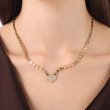 Altın Baguette Heart Kolye