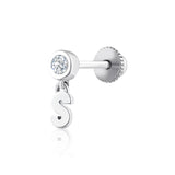 Tektaş Sallantılı Harf Pırlanta Piercing