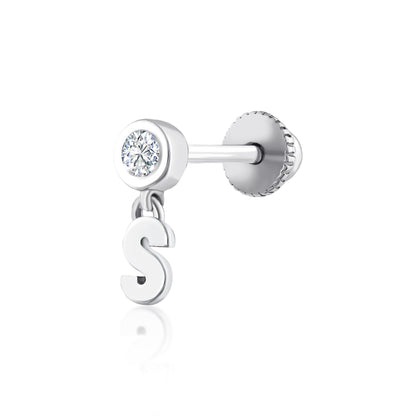 Tektaş Sallantılı Harf Pırlanta Piercing