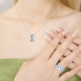 Mavi Pırlanta Çapraz Kolye HS Mücevherat