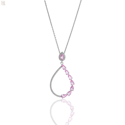 Pink Cascade Pembe Safir Pırlanta Kolye